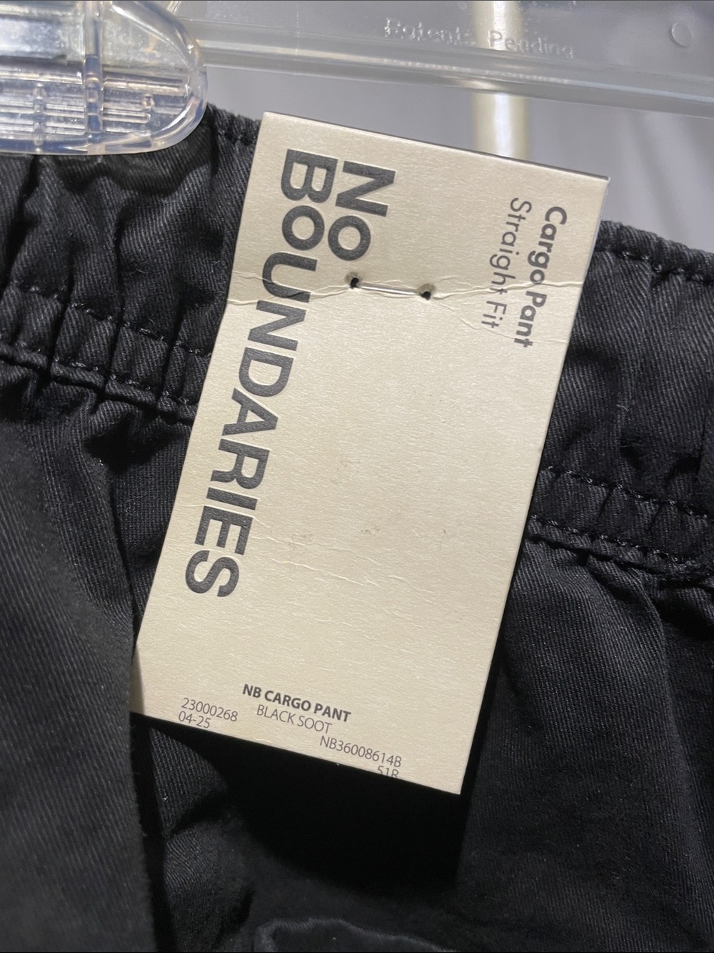 NEW π No Boundaries Black Men's Cargo Pants with Drawstring Waist - Picture 2 of 16